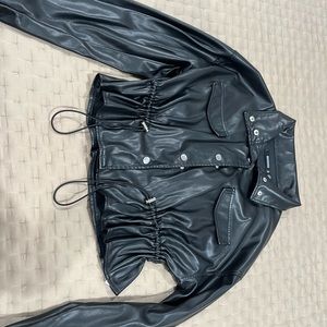 Missguided Crop Leather Jacket